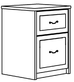 Madison Desk Pedestal w\/1 Box & 1 File Drawer